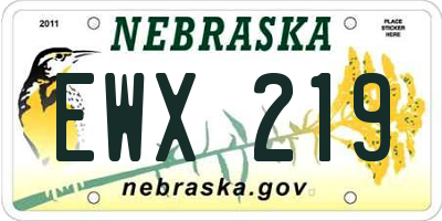 NE license plate EWX219