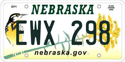 NE license plate EWX298