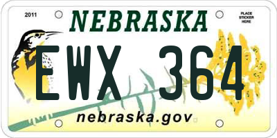 NE license plate EWX364