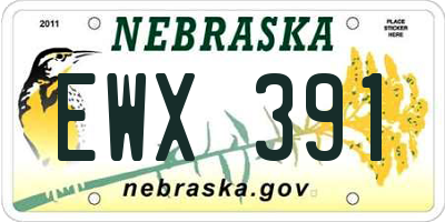 NE license plate EWX391