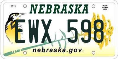 NE license plate EWX598