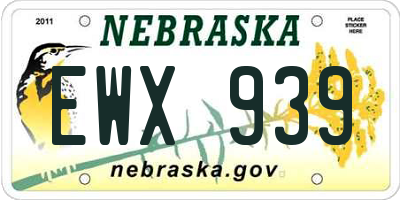 NE license plate EWX939