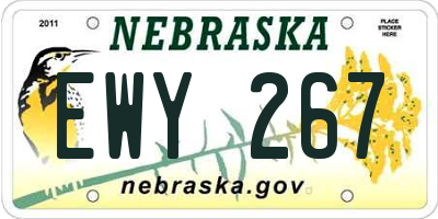 NE license plate EWY267