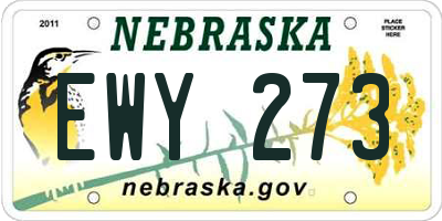 NE license plate EWY273