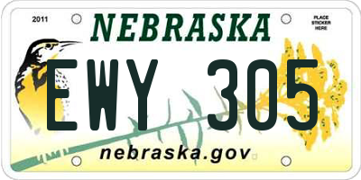 NE license plate EWY305