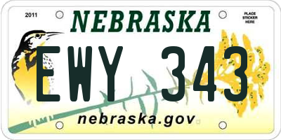 NE license plate EWY343