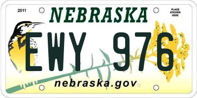 NE license plate EWY976