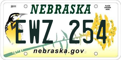 NE license plate EWZ254