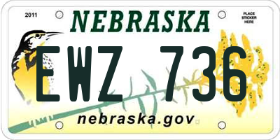 NE license plate EWZ736