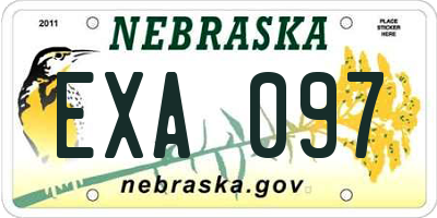 NE license plate EXA097