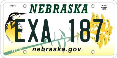 NE license plate EXA187