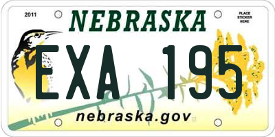 NE license plate EXA195