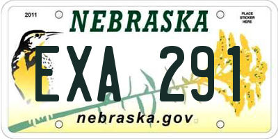 NE license plate EXA291