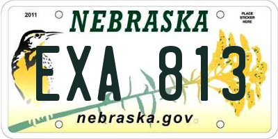 NE license plate EXA813