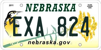NE license plate EXA824