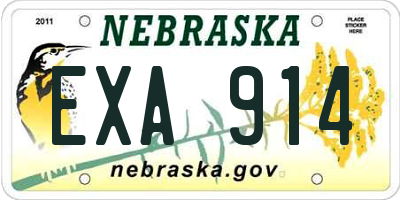 NE license plate EXA914