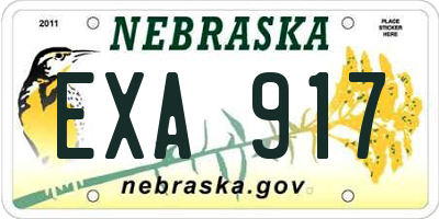 NE license plate EXA917