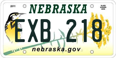 NE license plate EXB218