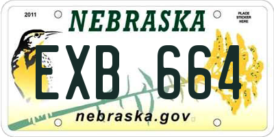 NE license plate EXB664