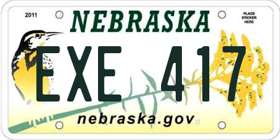 NE license plate EXE417