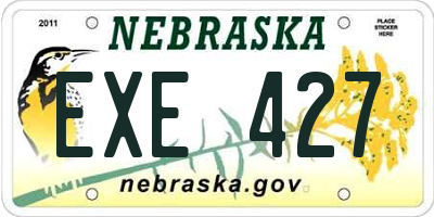 NE license plate EXE427