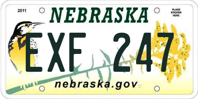 NE license plate EXF247