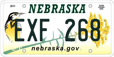 NE license plate EXF268