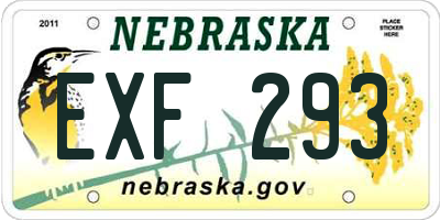 NE license plate EXF293