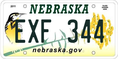 NE license plate EXF344