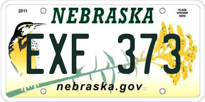NE license plate EXF373