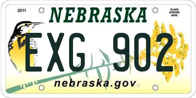 NE license plate EXG902