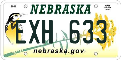 NE license plate EXH633