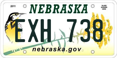 NE license plate EXH738