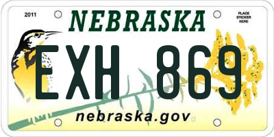 NE license plate EXH869