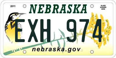 NE license plate EXH974