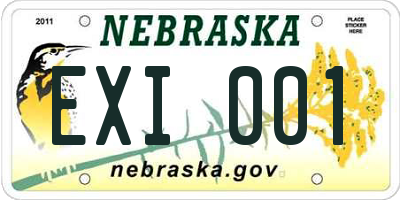 NE license plate EXI001