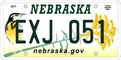 NE license plate EXJ051
