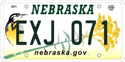 NE license plate EXJ071