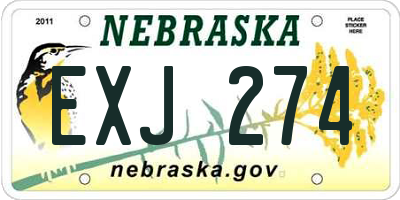 NE license plate EXJ274