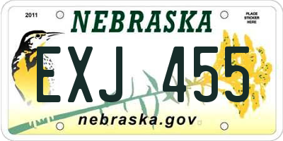 NE license plate EXJ455