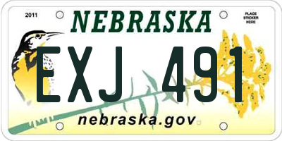 NE license plate EXJ491