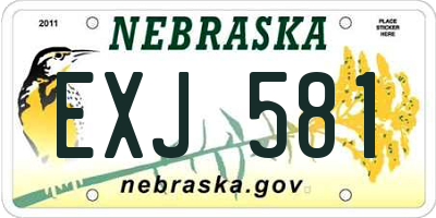 NE license plate EXJ581