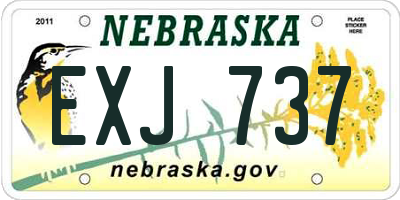 NE license plate EXJ737