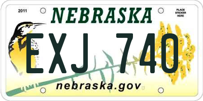 NE license plate EXJ740