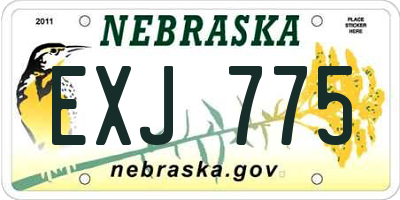 NE license plate EXJ775
