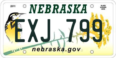 NE license plate EXJ799