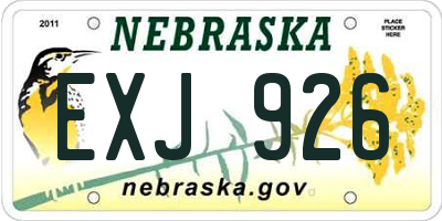 NE license plate EXJ926