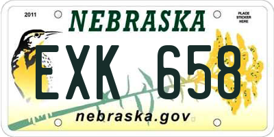 NE license plate EXK658