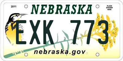 NE license plate EXK773