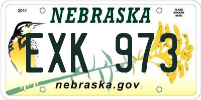 NE license plate EXK973